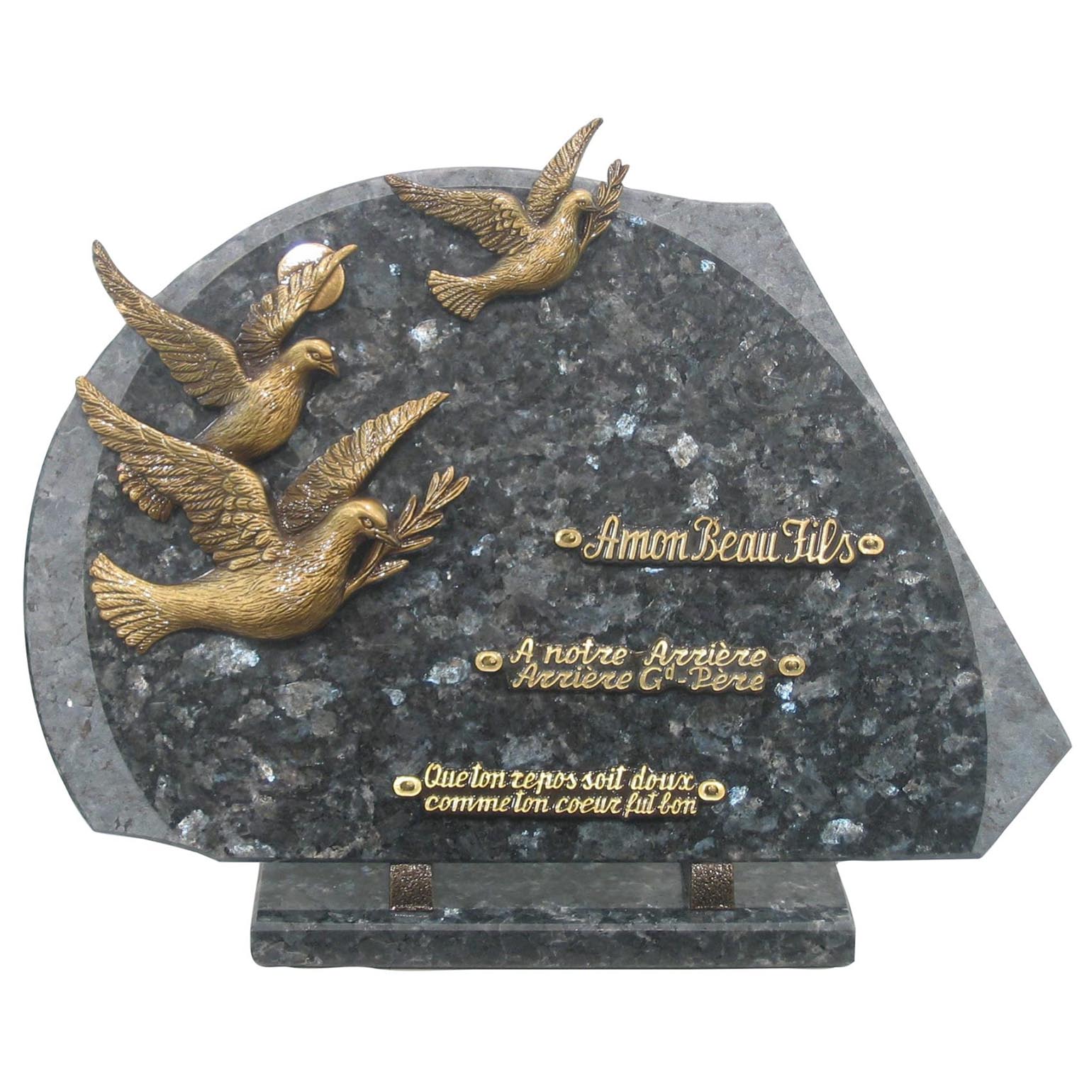 Plaque funéraire livre en granit 45x35 à personnaliser - France Tombale