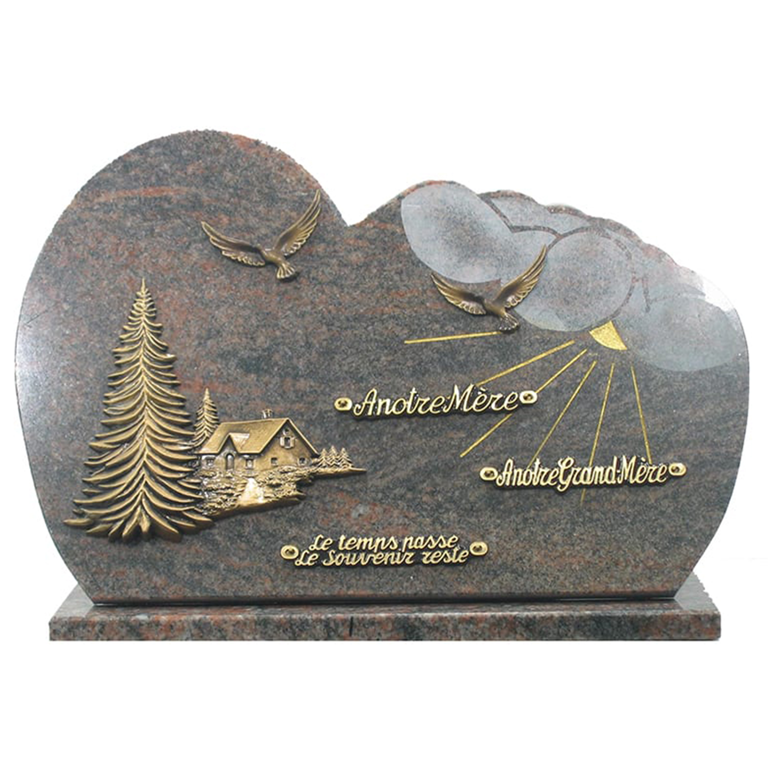designgrab Plaque funéraire en granit Orion/Vizac Blue, avec inscription  prénom et prénom, date de naissance et de décès : : Jardin