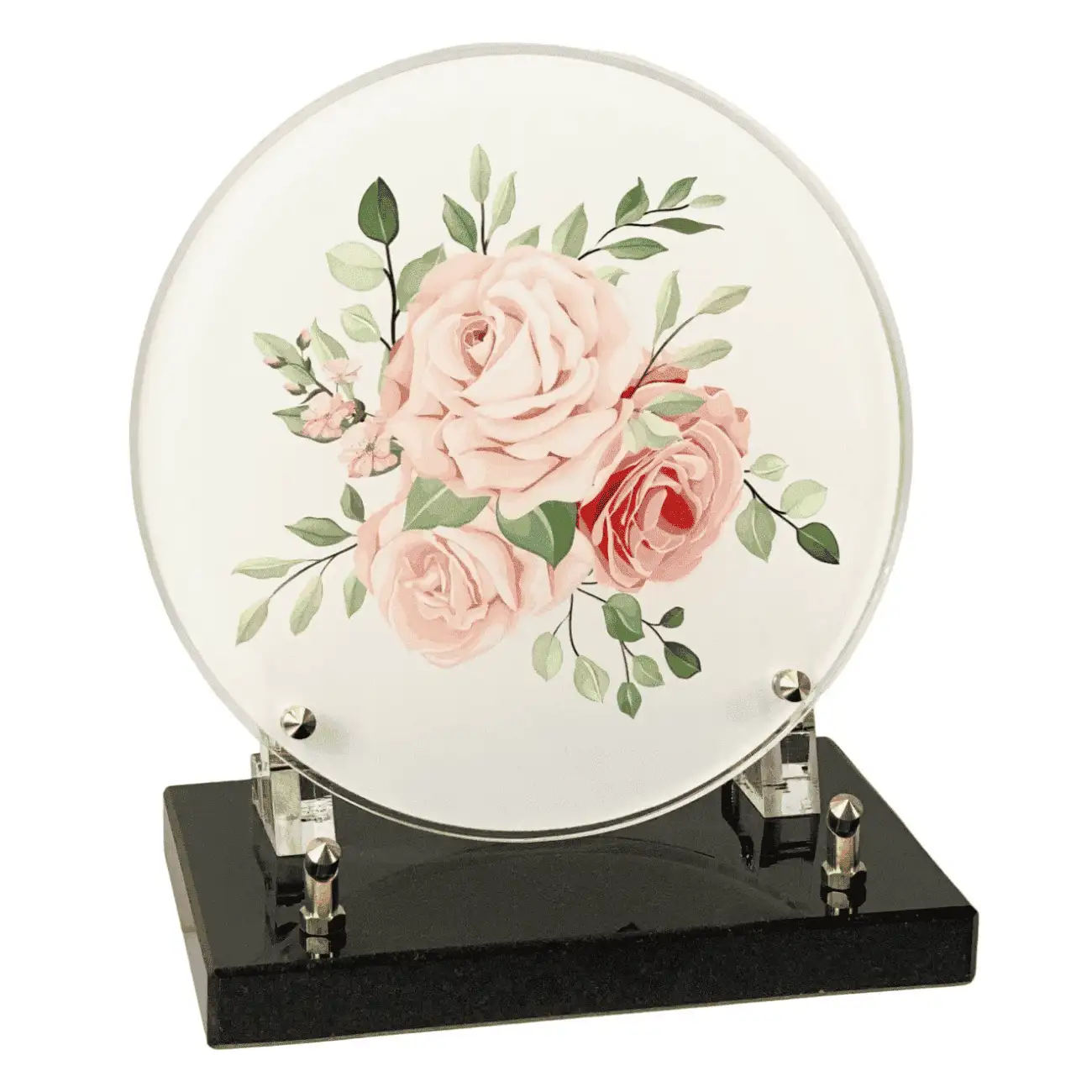 plaque-funéraire-ronde-roses