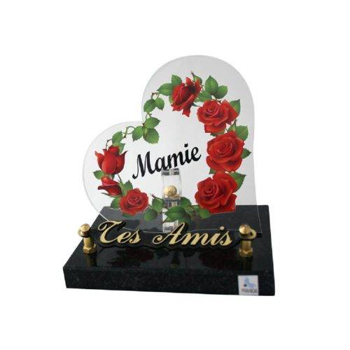 Plaque funéraire galbée