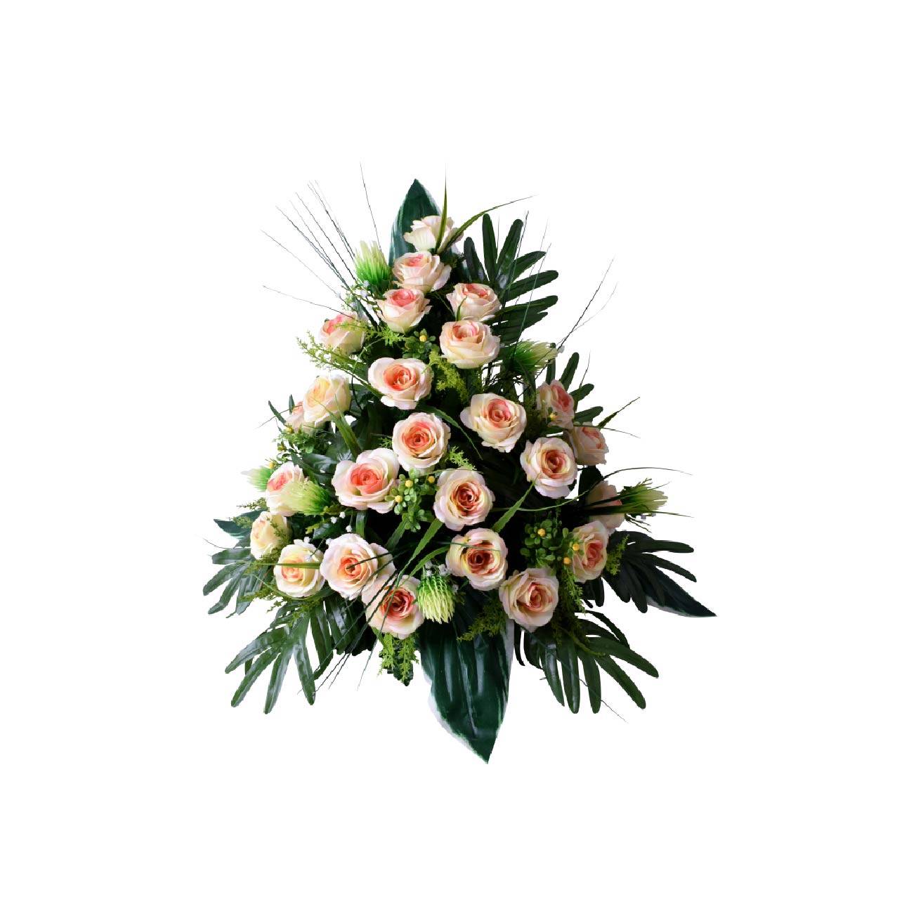 Composition de fleurs artificielles pour cimetière - « Devant de Tombe » -  Funelior
