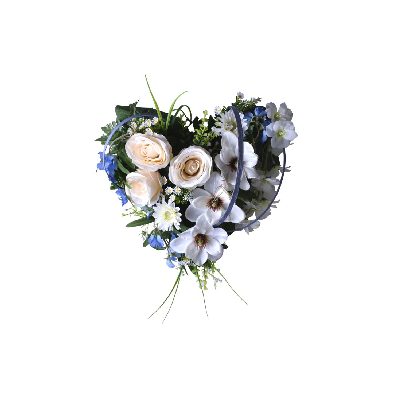 Bouquet de fleurs artificielles pour cimetière - « Cœur » - Funelior