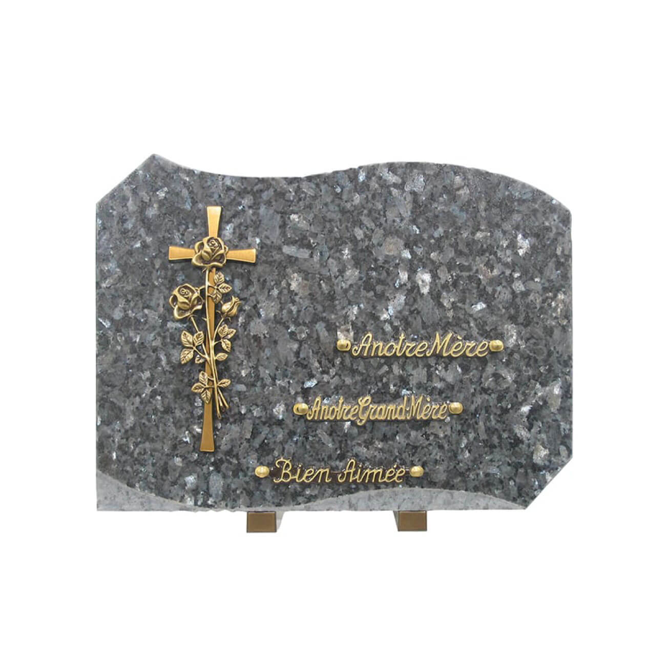 modele de plaque funeraire inaltérable avec photo de bougie blanche style  granit.