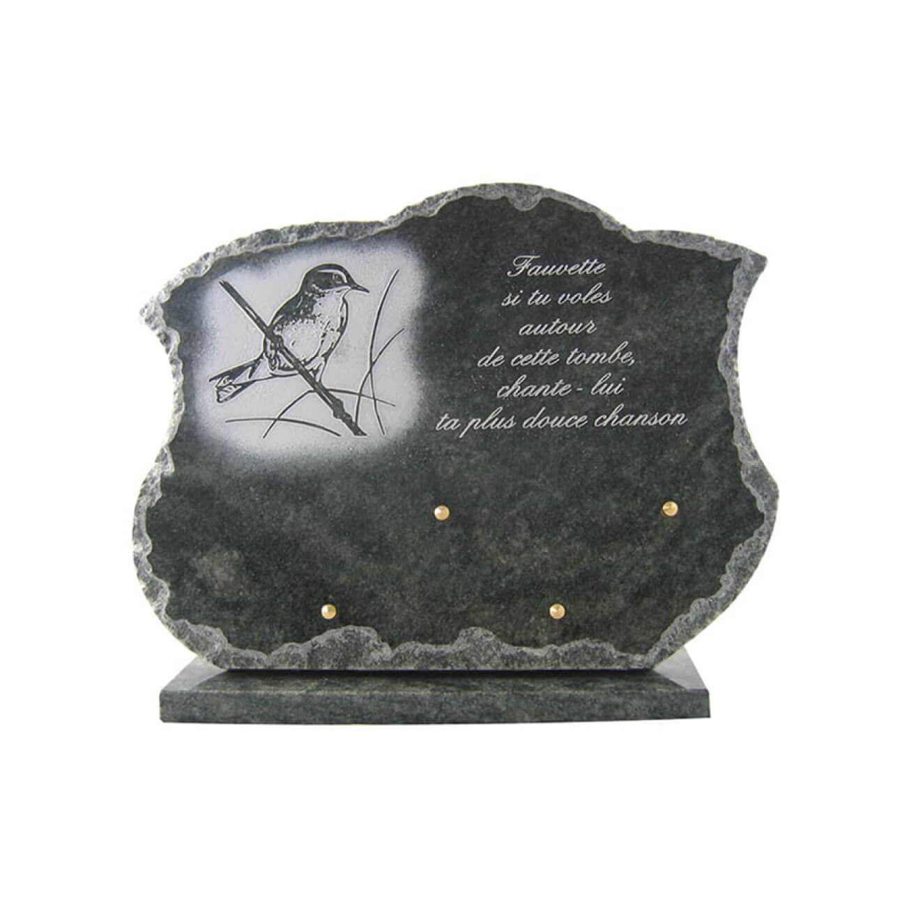Pierre commémorative personnalisée en granit naturel, 30x15cm