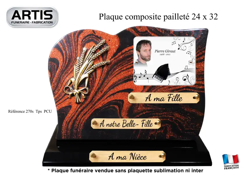 Plaque composite pailleté
