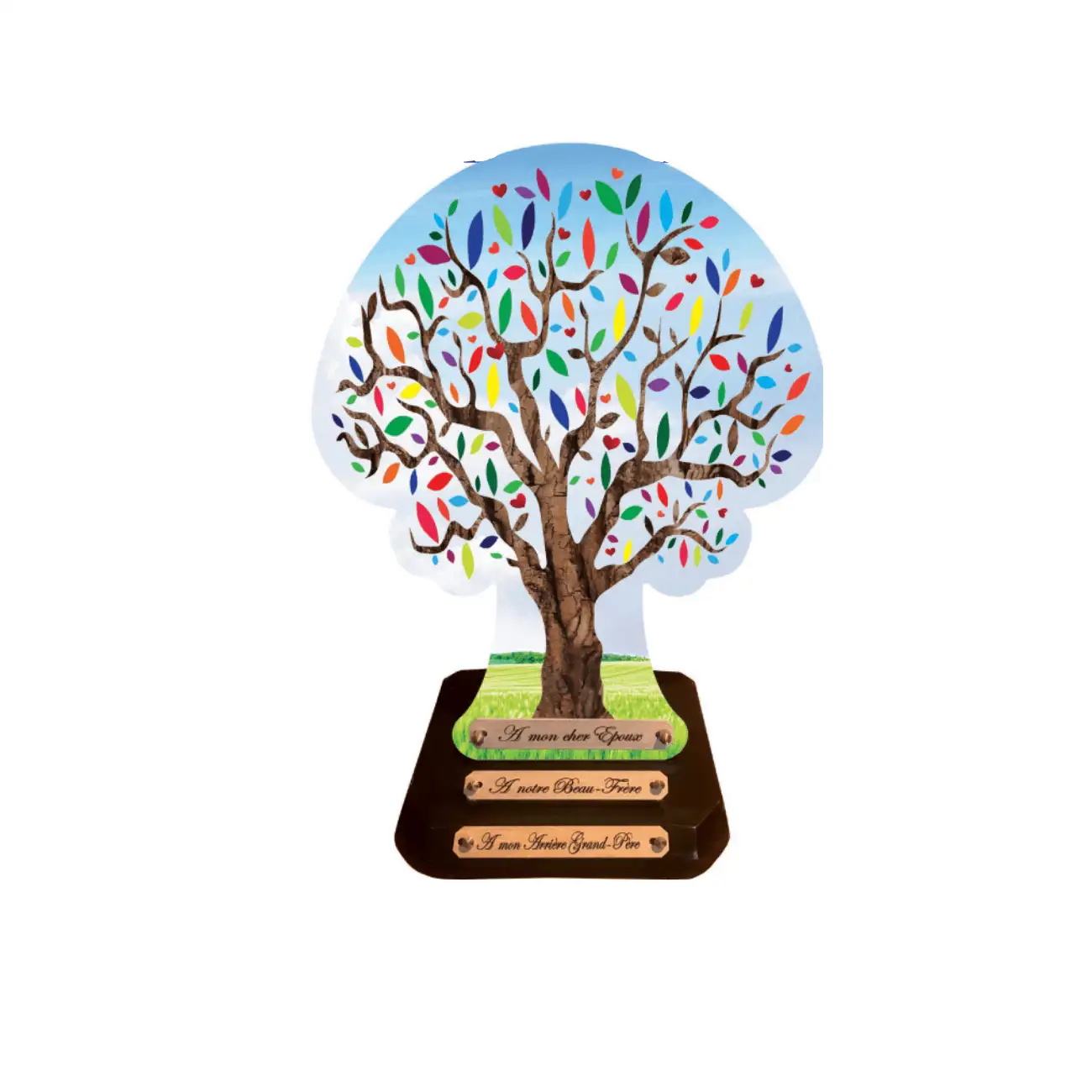 Plaque funéraire arbre de vie coloré (2)