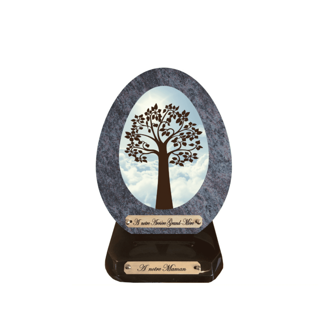 Plaque funéraire arbre de vie - ovale (2)