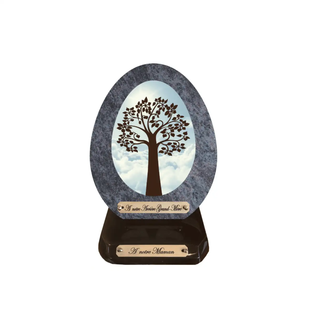 Plaque funéraire arbre de vie - ovale (2)