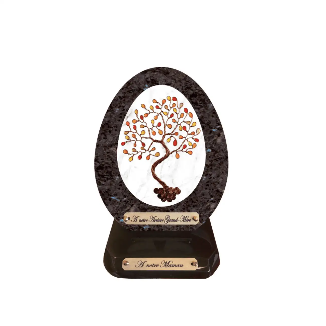 Plaque Funéraire Ovale Arbre de Vie Automnal (2)